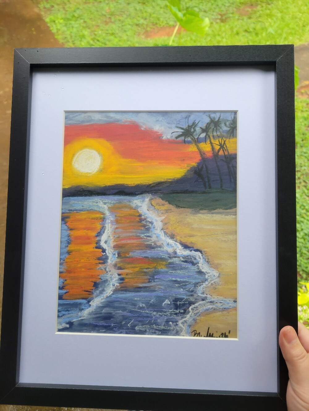 "Dreamy Seaside Sunset"Original Framed Artwork By Brea Marie (Me) 9in X 12in - Picture 6 of 6